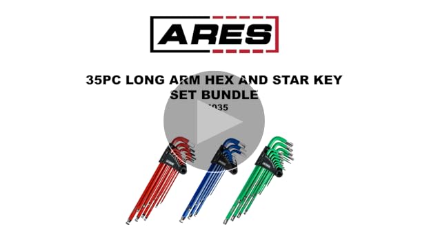 ARES 44001 – 8-Piece Metric T-Handle Hex Key Set – 3-Way